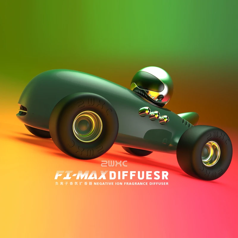 F1香氛车载空气净化器负离子男生车上高档温馨装饰品网红汽车摆件