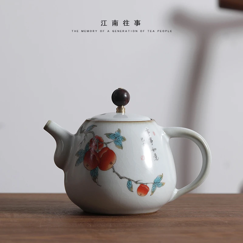 寒舍汝陶开片可养茶壶正把壶250ML