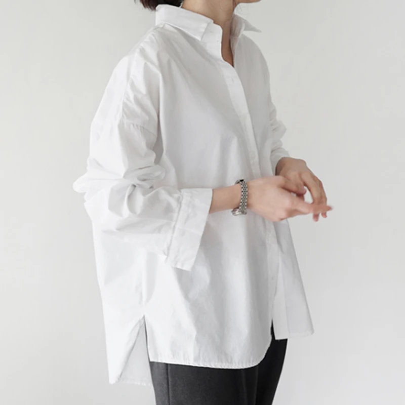 907 韩国打底白衬衫春季新款白色长袖韩范大码女装衬衫百搭
