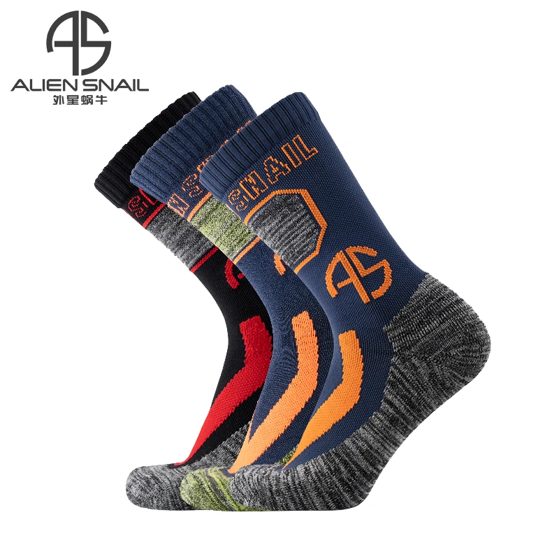 外星蜗牛摩托车骑行袜中筒加厚保暖运动户外透气防护机车袜子男女