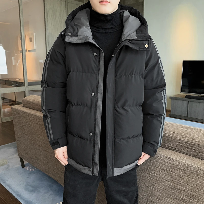 棉服加厚连帽韩版秋冬加肥大码冬季新品潮流保暖男士棉衣棉袄百搭