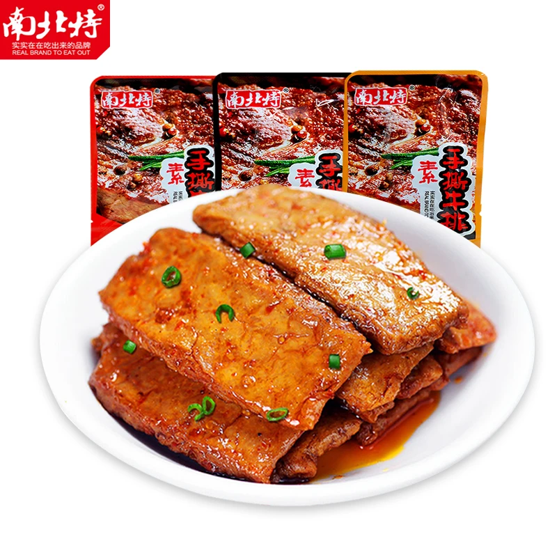 南北特手撕素牛排10包素肉香辣味劲道网红办公室小零食简易包装