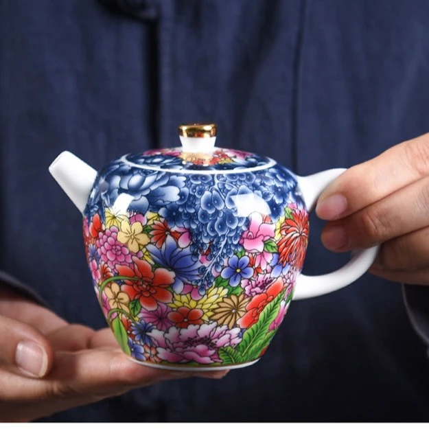 成艺  万花锦绣高端茶器茶壶  万花锦绣系列单壶陶瓷功夫茶具家用