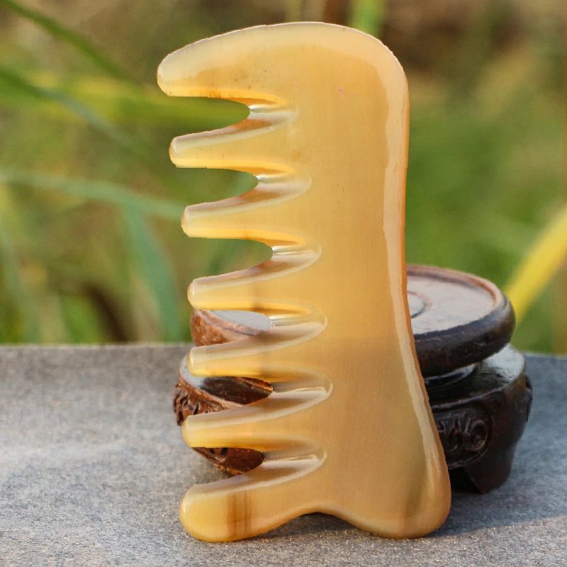 牛谷之森牛角梳子护理清洁洗漱按摩梳粗大宽齿化妆美容梳长11厘米