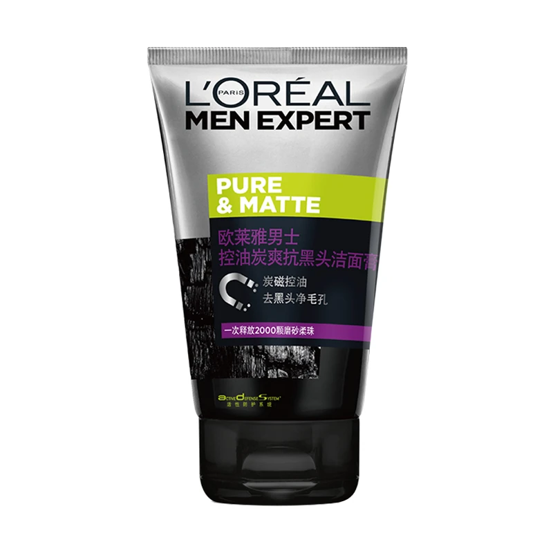L'ORÉAL/欧莱雅男士洗面奶控油祛痘抗黑头收缩毛孔深层清洁