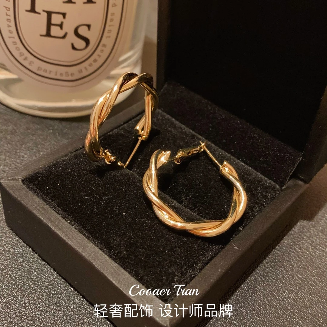COOAER TRAN 铜合金耳饰 【一生一世】轻奢耳圈简约小众个性耳环