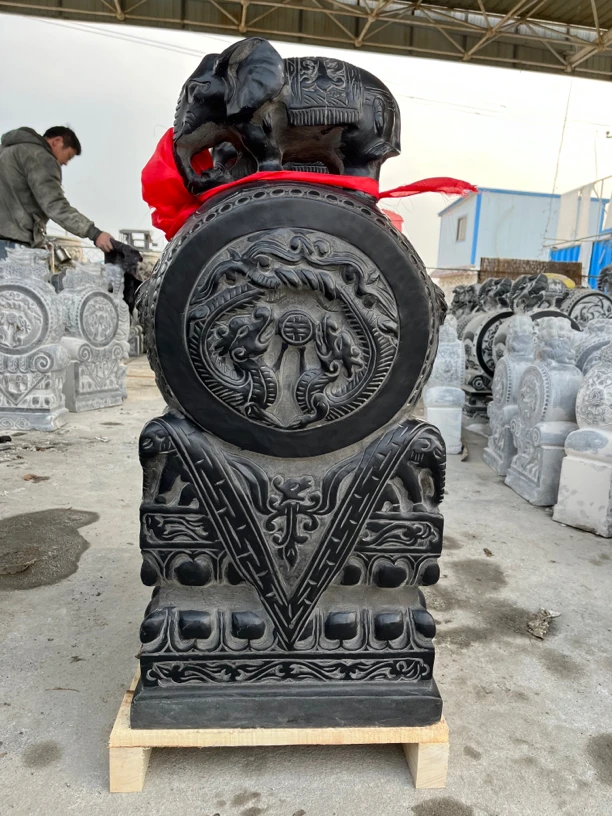 石雕青石门墩抱鼓石门口摆件