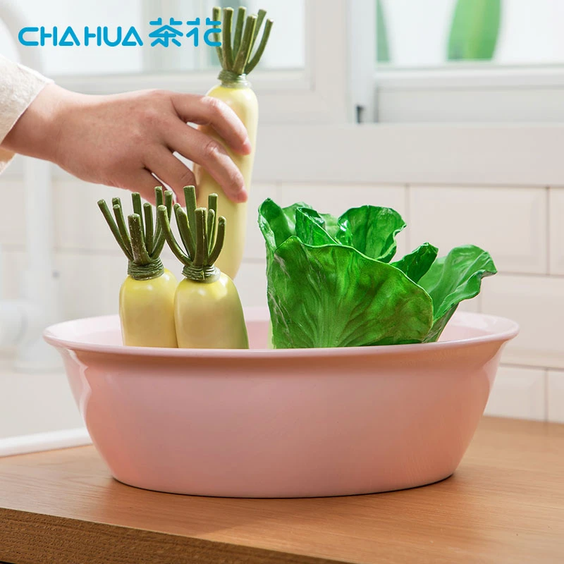 茶花塑料厚脸盆婴儿洗手盆宝宝小脸盆儿童小脸盆学生洗衣盆子