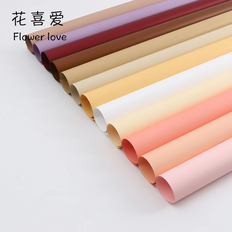 花喜爱 新马卡龙纯色纸韩式包花纸防水鲜花包装纸手工diy包装材料