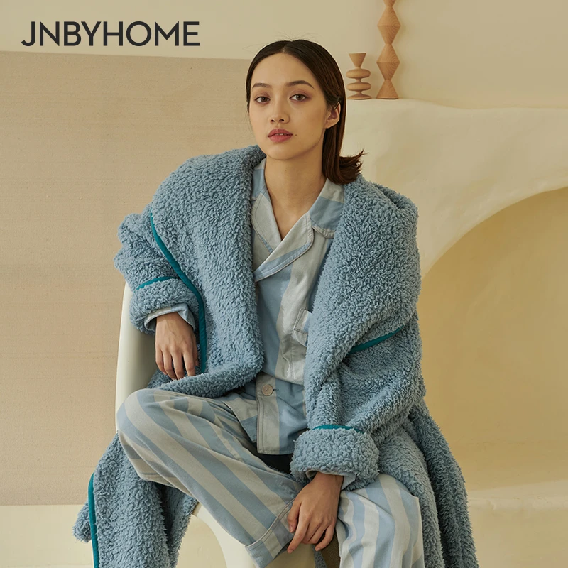 【舒棉绒睡袍】JNBYHOME江南布衣秋冬柔软温暖浴袍睡衣中长款外穿