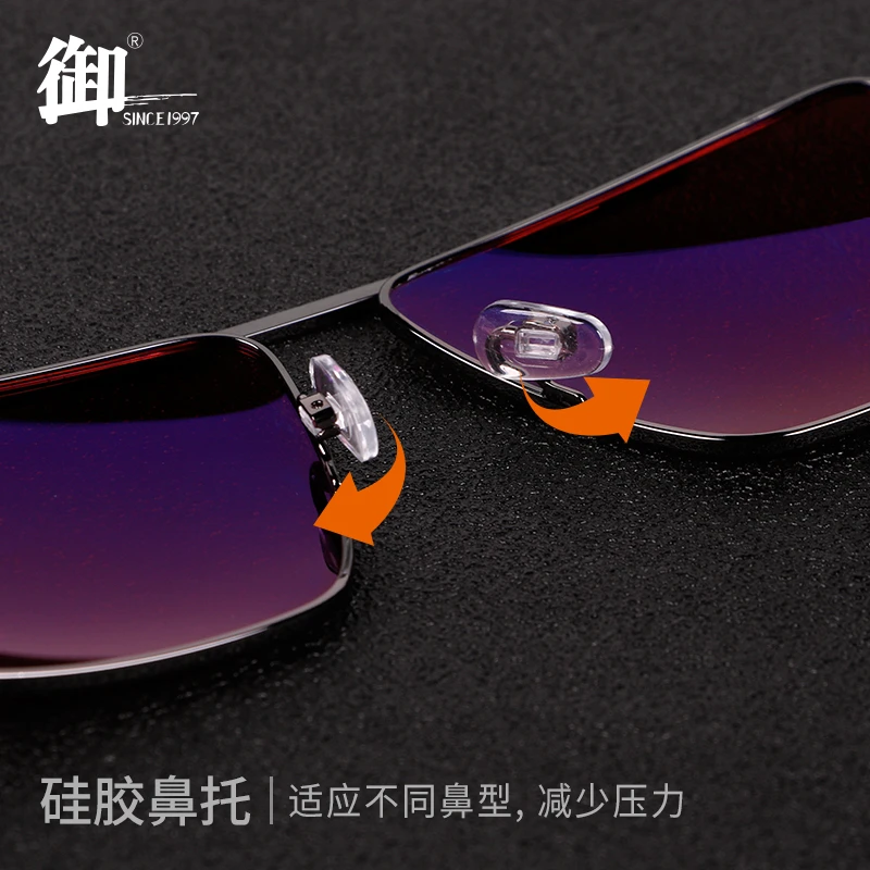 偏光增晰钓鱼眼镜高清通用防辐射半框超轻时尚防紫外线沙滩墨镜