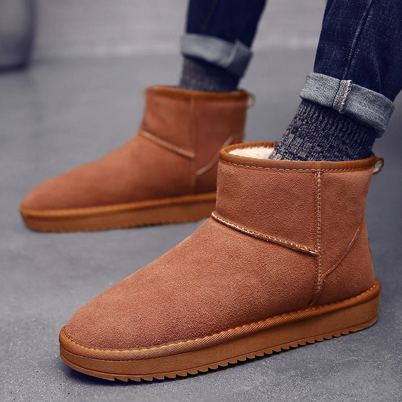 雪地靴内增高加绒加厚保暖防寒2025男女款冬季休闲棉鞋牛皮面包鞋