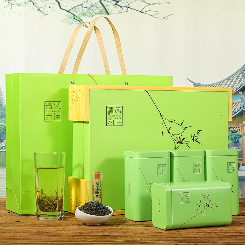 2024节日送礼精选炒青新茶茶叶浓香型高山云雾绿茶春茶礼盒装500g