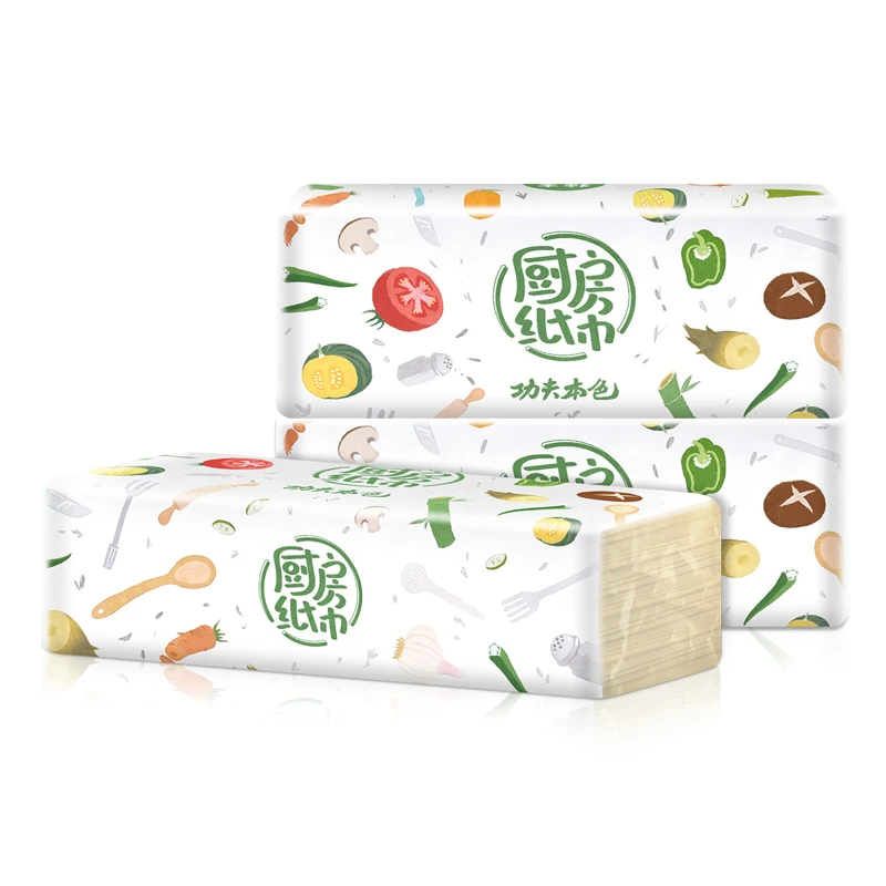 植护抽取式厨房用纸本色纸巾12包整箱家用抽纸吸油纸一次性擦油纸