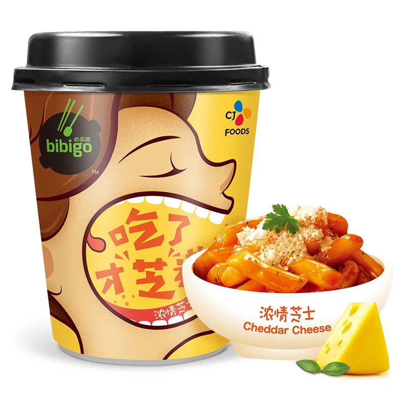 必品阁bibigo杯装炒年糕 160g 甜辣芝士劲辣辣味多种工艺软糯