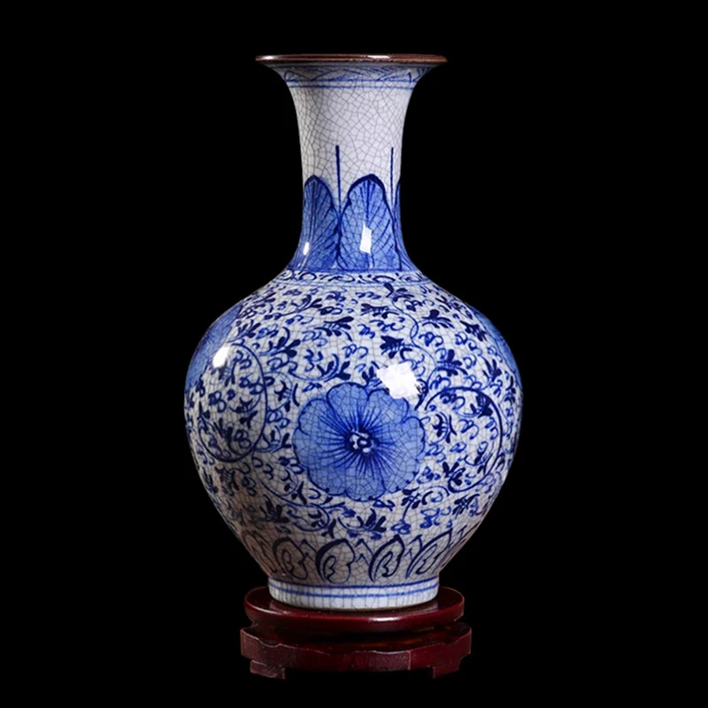 景德镇陶瓷器仿古青花瓷花瓶赏瓶博古架装饰摆件客厅酒柜花瓶摆设
