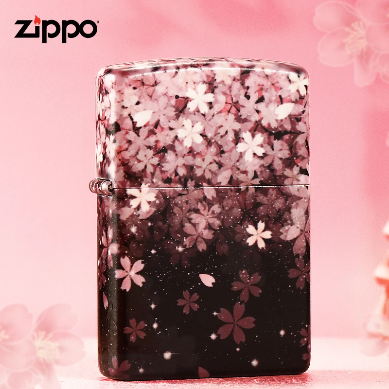 ZIPPO打火机彩印樱花夜光版可爱时尚防风男士精致送礼DYJ1X1H1