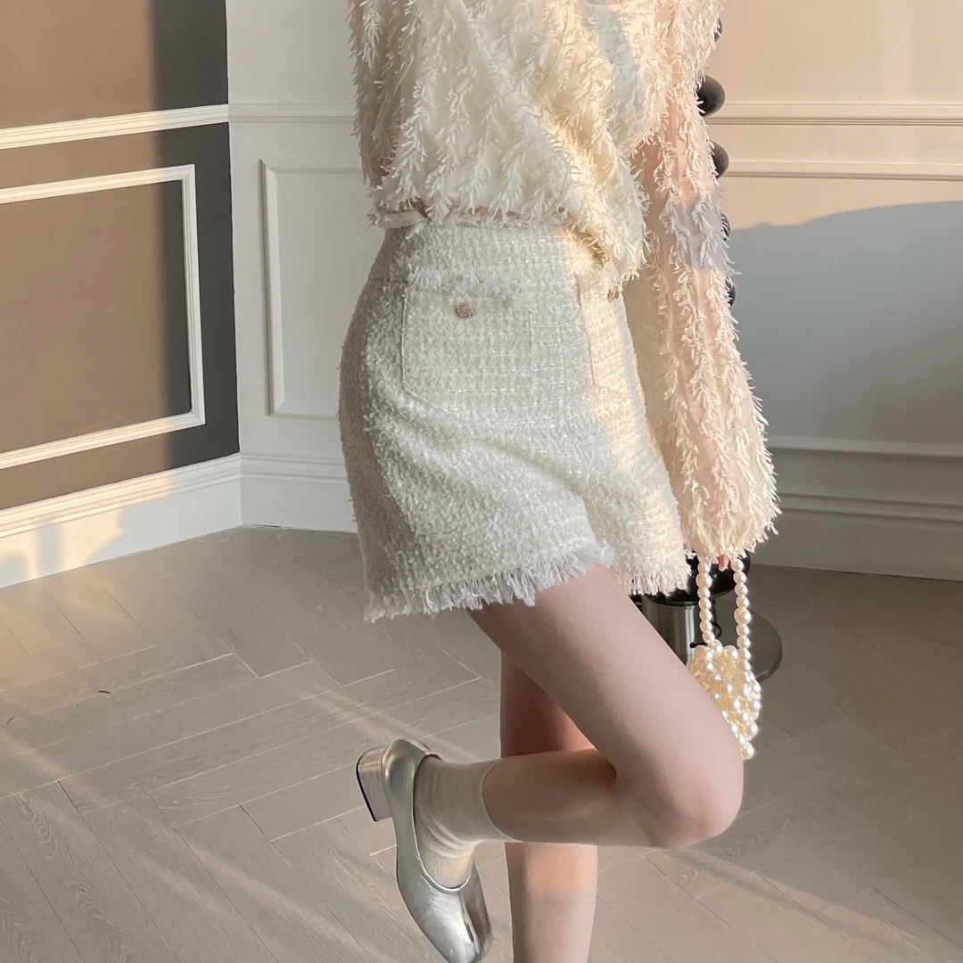 Lea宋亦雯 点睛密码 闪亮亮小香流苏边高腰短裤