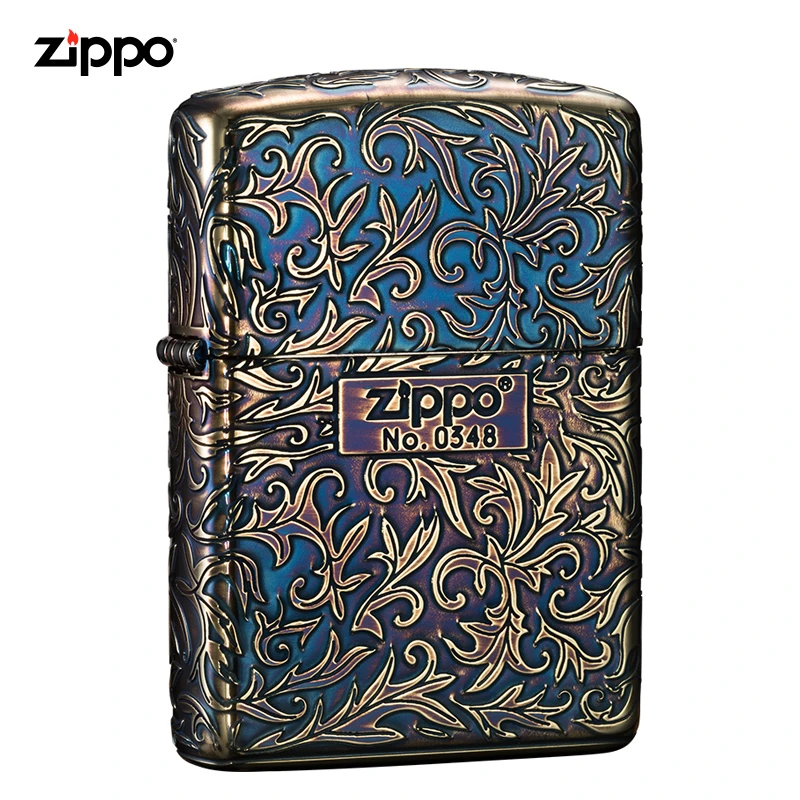 Zippo打火机唐草之在我心双面熏金男士防风盔甲机复古TC9901XJ