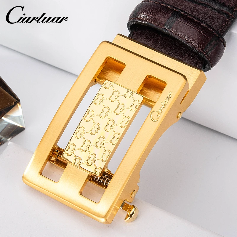 卡西亚皮带男真皮自动扣男士头层纯牛皮腰带商务休闲青年正品