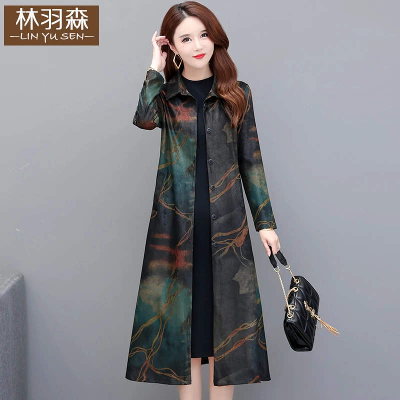 秋款时尚女风衣大衣长款过膝春秋中年妈妈洋气阔太太减龄长外套秋