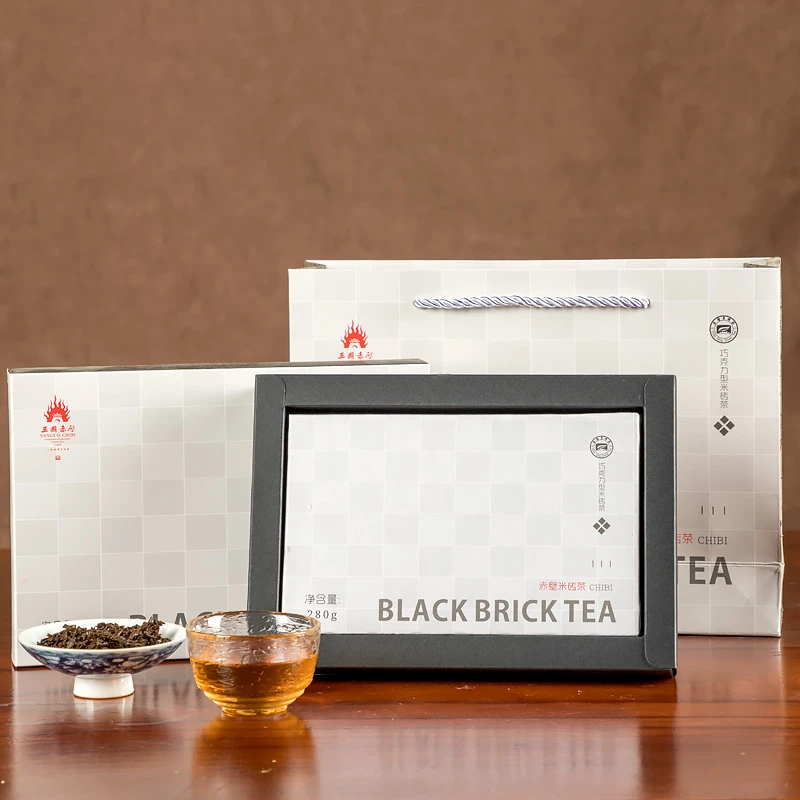 赵李桥洞茶湖北黑茶赤壁青砖茶 三国赤壁米砖红茶280g高等源料