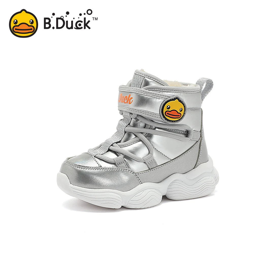 B.Duck小黄鸭童鞋男童雪地靴加绒加厚