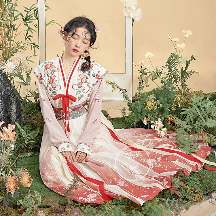 [清仓款】[苺烦恼]绣花唐背子圆领衫齐腰襦裙唐制汉服中国风日常