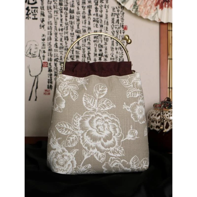 复古文艺女包原创手提包中国风手工口金包