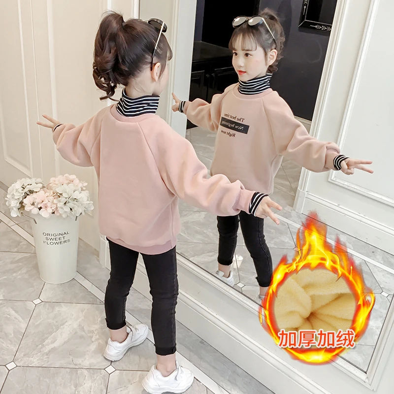 女童卫衣2025新款冬装（打底衫假两件）