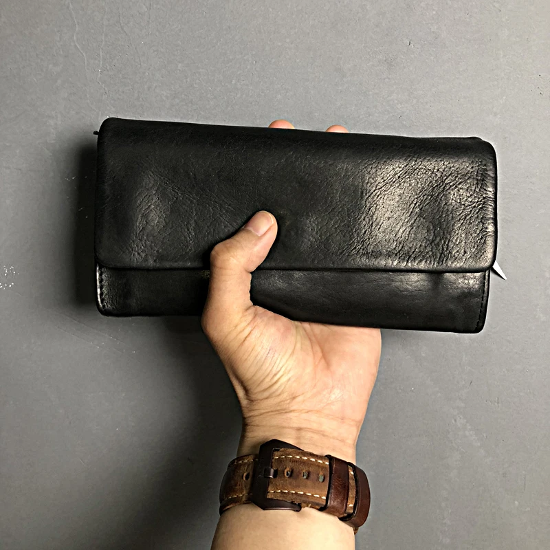 20*10*3手工牛皮复古钱夹男士洗水真皮钱包5099