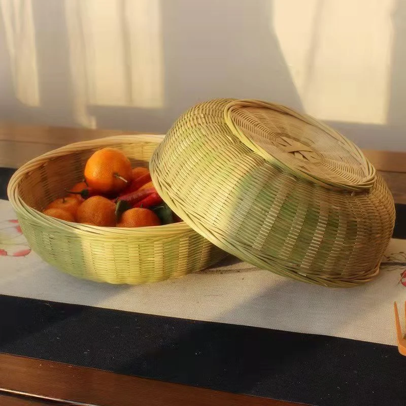 家用手工竹编盛馍放馒头筐竹篮厨房编著收纳鸡蛋篮水果蔬菜篮子