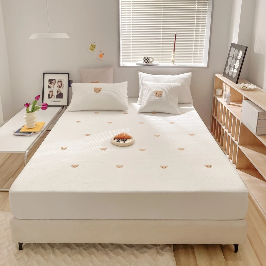 断码！200*220小熊床笠 夹棉加厚纯棉床笠