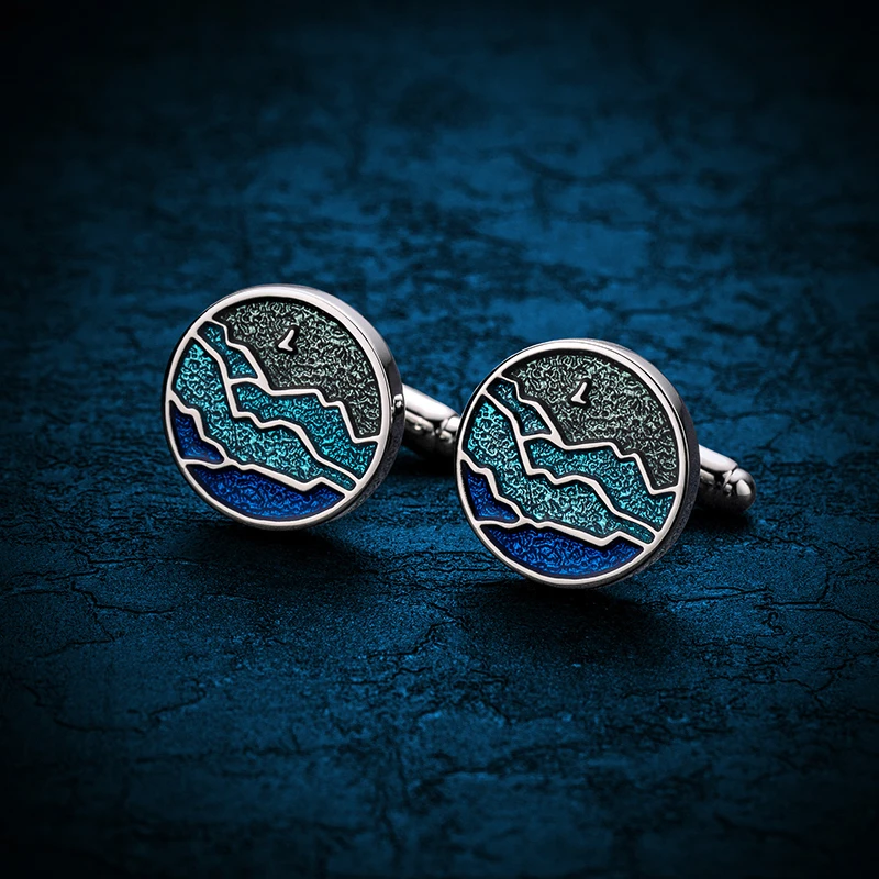 高级配色法式袖扣男士衬衫袖口扣高档衬衣袖钉刻字定制 Cufflinks