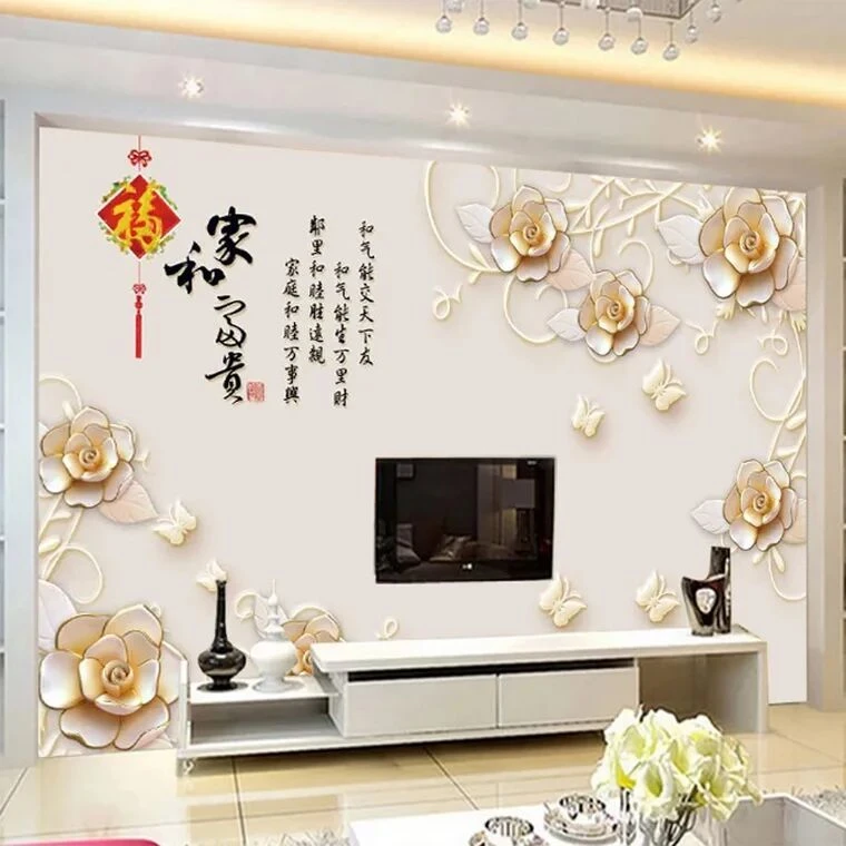 现代简约8D电视背景墙壁纸5d立体壁画客厅素雅家装3D欧式墙纸墙布