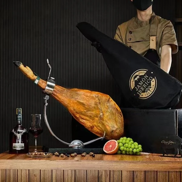 （绿标）进口西班牙伊比利亚黑猪整只后腿绿标火腿14-16斤