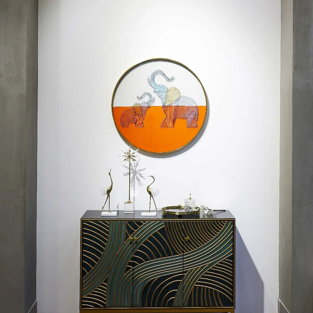 货号FHHYH009 -现代简约圆形立体实物装饰画