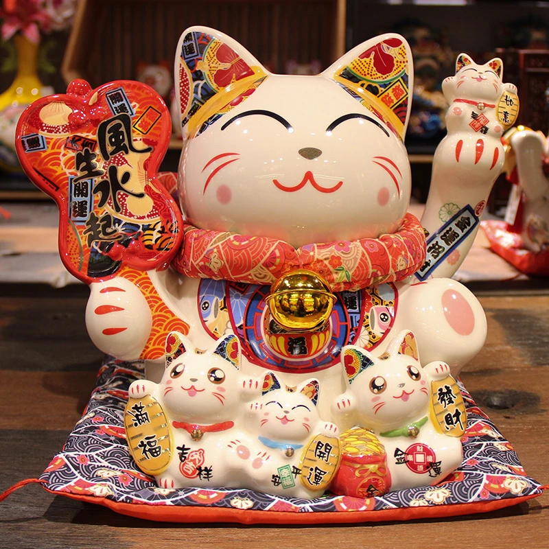 福缘猫招财猫陶瓷存钱储蓄罐送朋友开业商务礼品店铺创意招财摆件