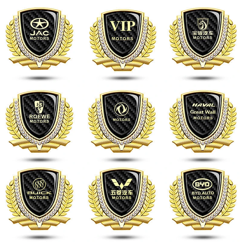 汽车装饰碳纤维金属车标立体车身装饰贴侧窗车尾