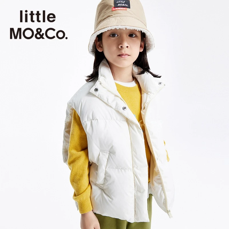 little moco童装21冬装90白鸭绒立领羽绒服马甲外套#KBA4EIN040