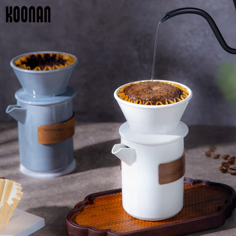 koonan卡纳手冲滤杯蛋糕型平底无差别咖啡滤杯滴漏滤杯陶瓷滤杯