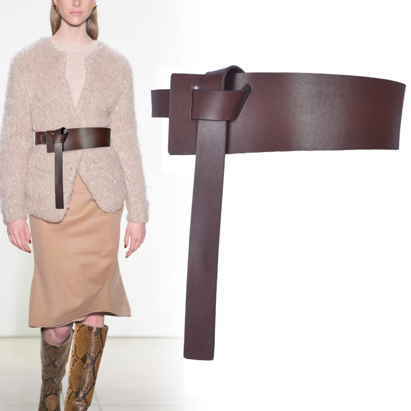 女士宽腰封束腰搭配大衣长裙腰带装饰配羽绒服西装时尚百搭西装