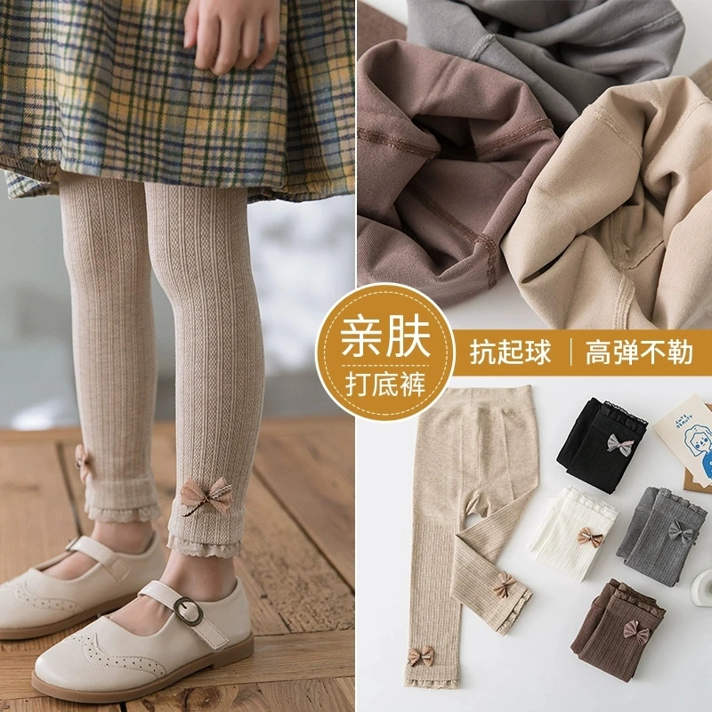 女童打底裤春秋中厚加薄绒款外穿磨毛宝宝一体裤儿童连裤袜冬