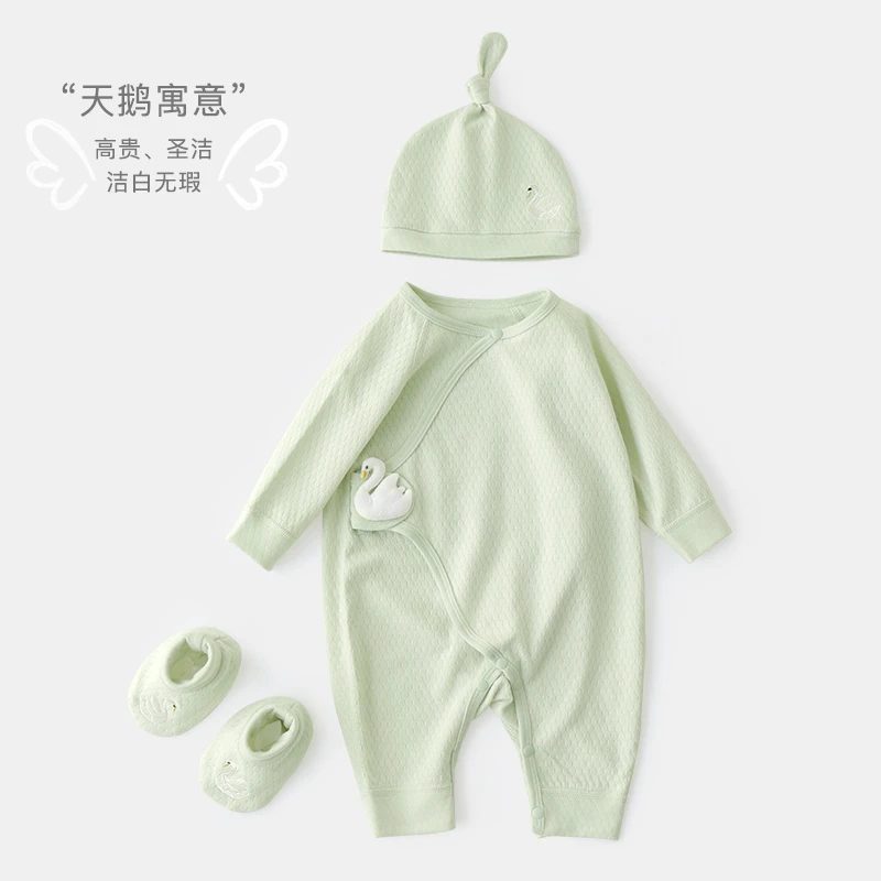 新生婴儿衣服春秋款初生满月宝宝和尚服连体衣哈衣纯棉秋装