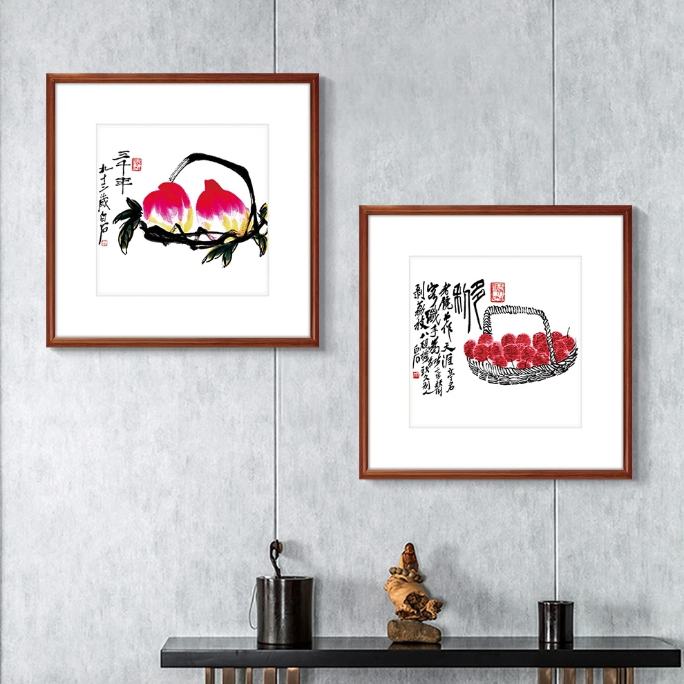 臻观齐白石中式餐厅装饰画国画水墨画厨房饭厅挂画客厅装饰画壁画