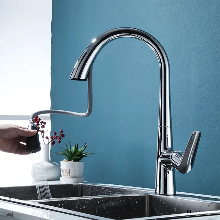 LEEN/勒恩小天鹅厨房抽拉式水龙头水槽冷热龙头洗菜洗碗盆龙头