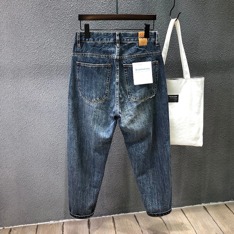 秋季日系做旧牛仔裤男加绒宽松大码男裤子2025男裤直筒裤大码长裤