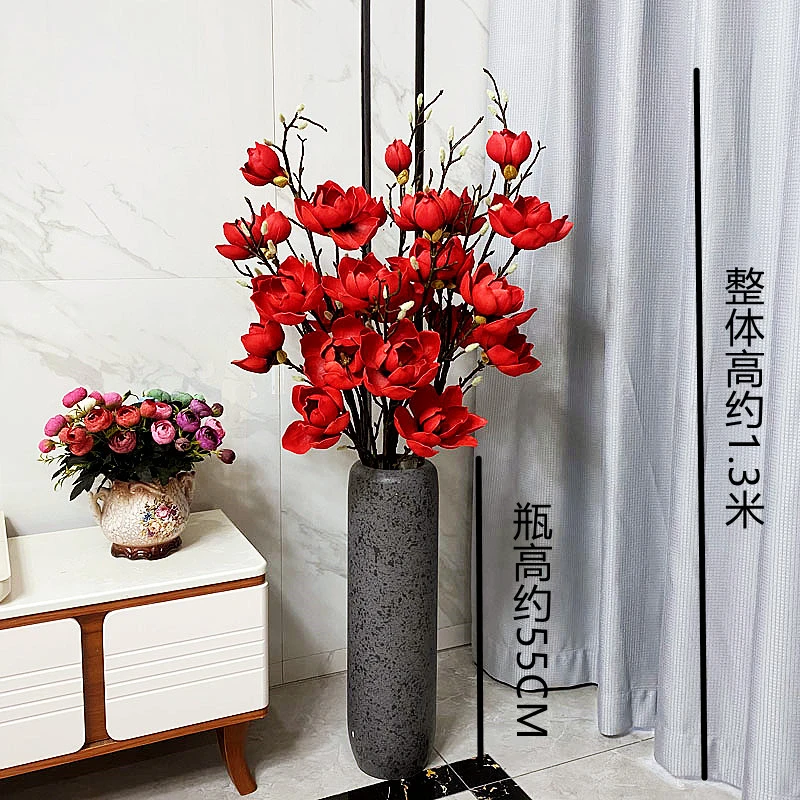 仿真玉兰花广玉兰假花客厅落地pu大玉兰