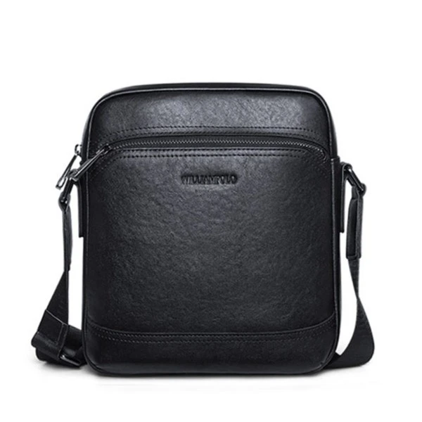 英皇保罗百搭真牛皮小牛皮男包单肩包斜挎包真皮男士挎包多功能