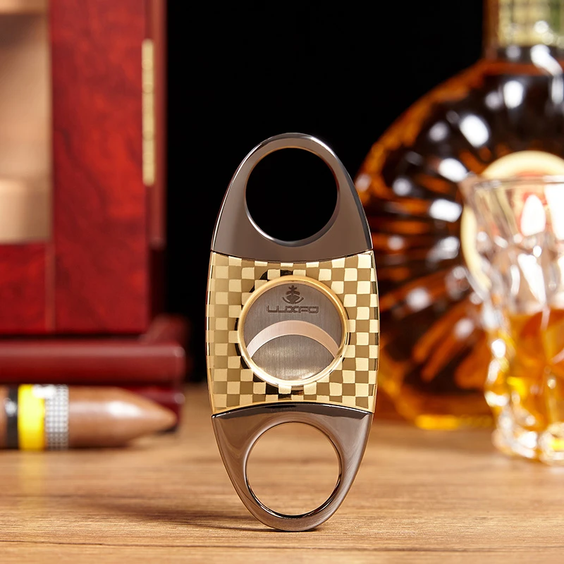 LUXFO朗佑金属雪茄剪不锈钢刀刃锋利顺滑加厚便携雪茄剪刀礼盒装